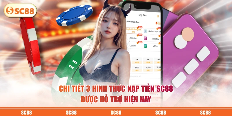Chi tiết 3 hình thức nạp tiền SC88 được hỗ trợ hiện nay